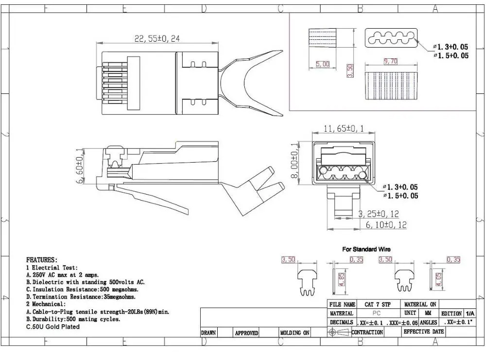 Конектор RJ45 <strong>cat.6, cat.6A, cat.7</strong> екранований, FTP, SFTP - Зображення 7