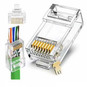 Конектор RJ45 cat.5Е, з наскрізними отворами
