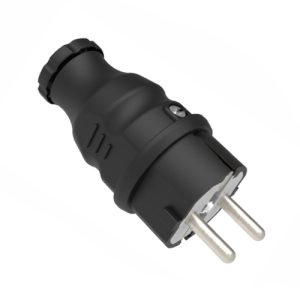 Вилка 1х16А IP44 (каучук)